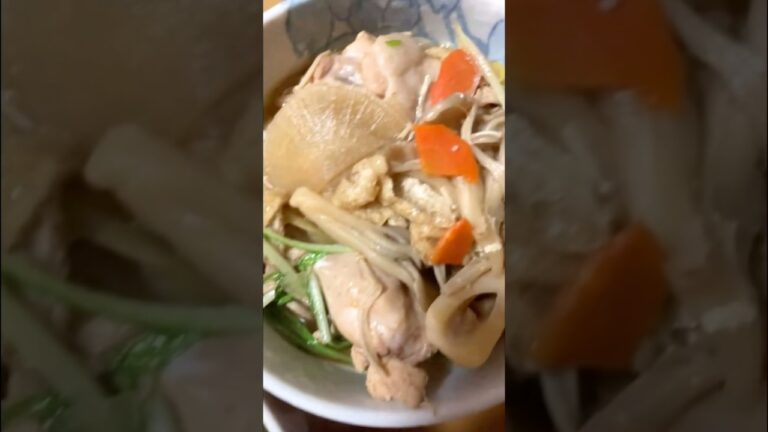 手羽元煮込みうどん Udon with Chicken Wings and Vegetables #shorts