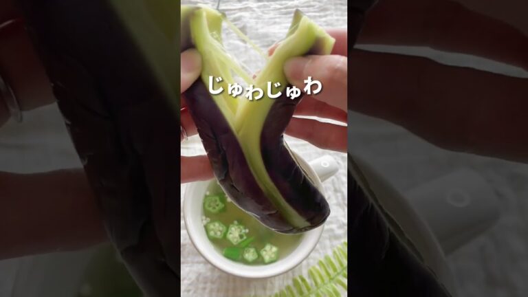 じゅるじゅわ。ナスとオクラのスープ。#shorts