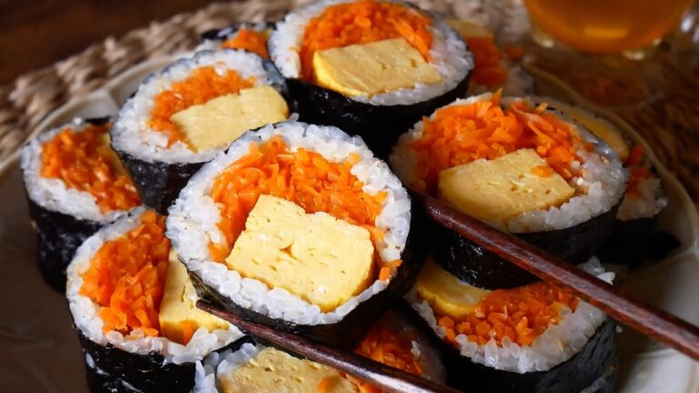 人参キンパを巻いてお弁当に詰めると気持ちの良い朝になります【弁当作り】