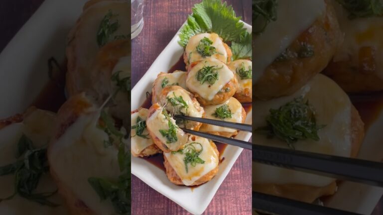 10分かからない愛されおかず❤️子どもも大好き照り焼き味&チーズ「照り焼きしそチーズ鶏つくね」