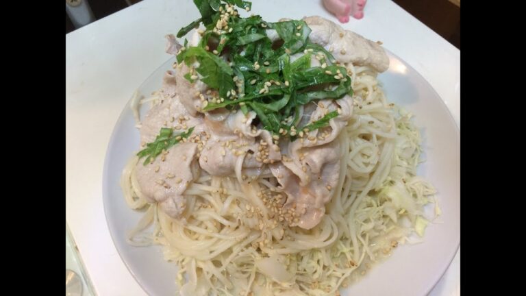 【1分クッキング】ゴマ風味冷しゃぶひやむぎ【うどんでも美味しいよ♪】