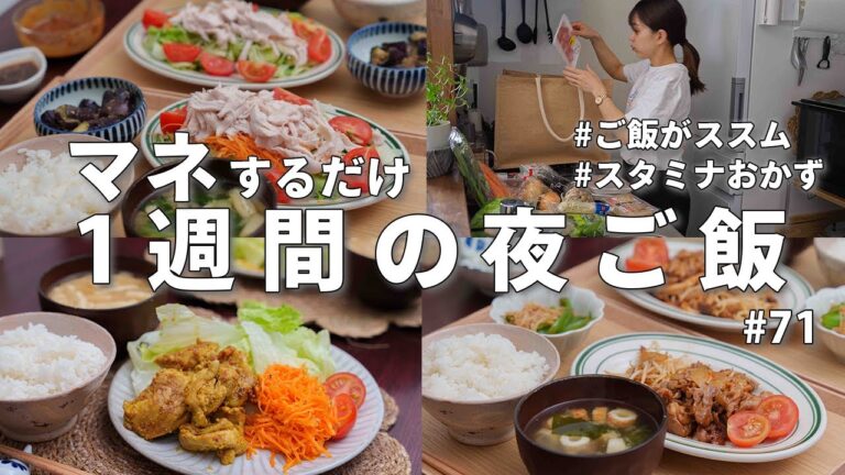#71 【1週間献立】3000円で作る節約晩ご飯｜ご飯のすすむ簡単夜ご飯おかず