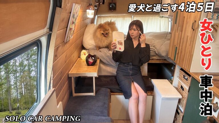 ［女ひとり］絶景とグルメを求め4泊5日の長距離旅...春でも快適ハイエース車中泊/car camping