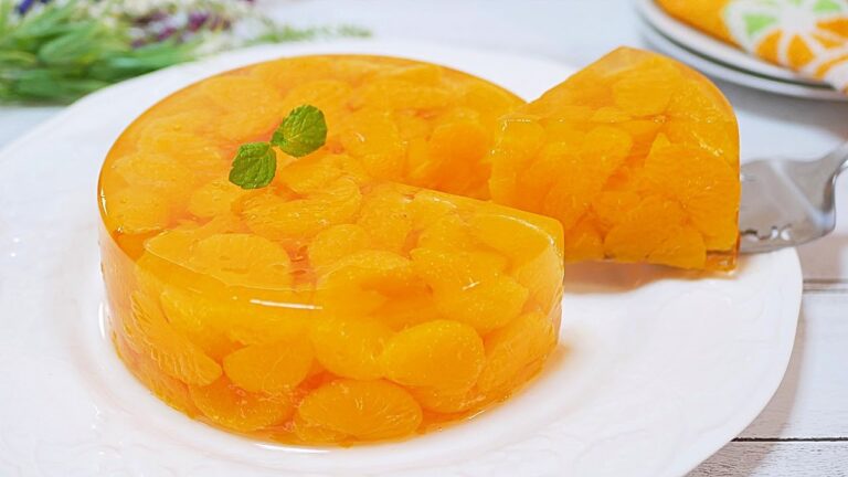 ふたつの材料でみかんゼリーケーキ Mandarin jelly cake with one ingredient