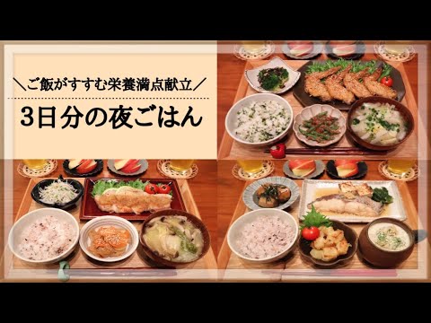 【3日間献立#１】ご飯によくあう 簡単ご馳走 夜ごはん献立 / 毎日のご飯作り / 料理動画