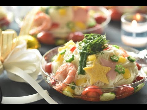 【七夕🎋】キラキラジュレのデコそうめん🎀  ~ Decorated Somen with  Sparkling Jello【料理レシピはParty Kitchen🎉】