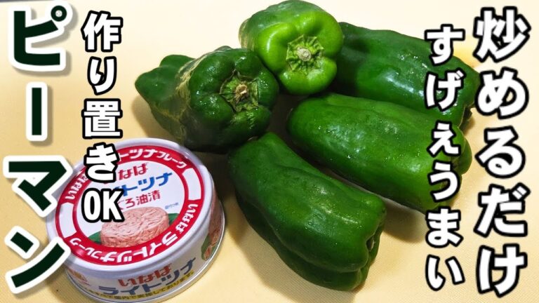 【ピーマン簡単作り置きレシピ】 ツナ缶とピーマン炒めるだけ！とまらない美味さ！おつまみ 副菜 常備菜 茄子レシピ