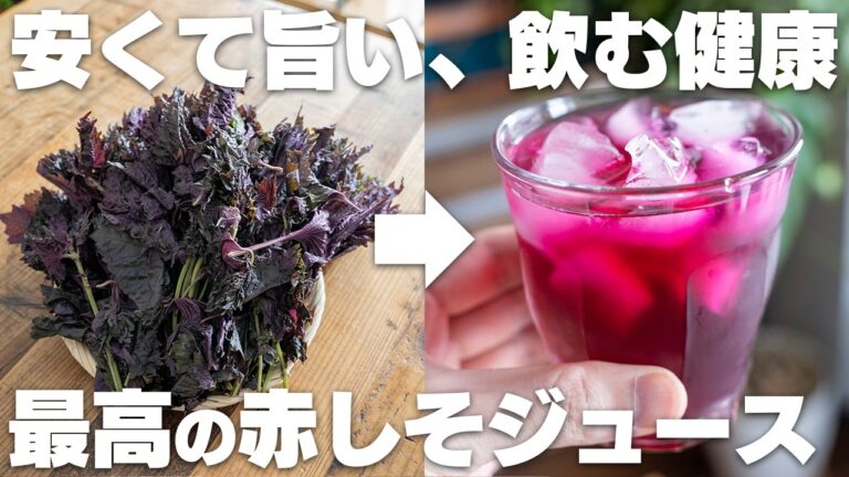 【材料3つ】簡単に作れる！「赤しそジュース」酢と赤しその最強健康ドリンク！【ゆかり】