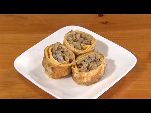 卵の皮の大きな春巻き