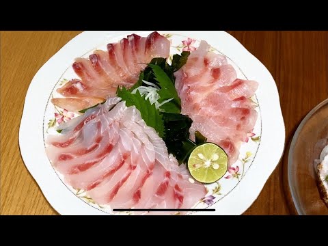 釣った石鯛の刺身食べ比べ（昆布締め、昆布茶締め、普通に刺身、タタキ）😋