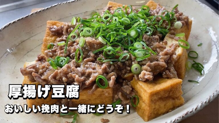 【厚揚げ豆腐レシピ】牛豚合挽き肉と一緒にどうぞ！【ミンチを使った簡単料理】