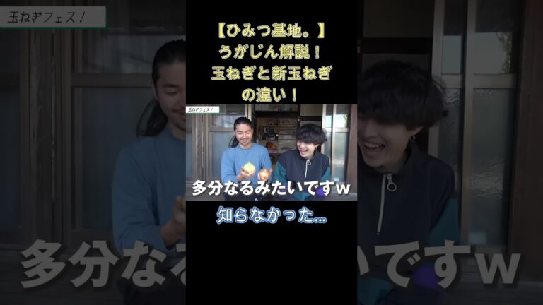 【ひみつ基地。】うがじん解説！玉ねぎと新玉ねぎの違い【切り抜き】