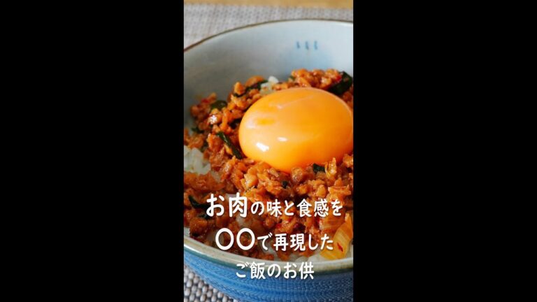 お肉の旨みと食感を大豆タンパクで再現したご飯のお供「ピリ辛大豆ミンチ」。名古屋名物台湾混ぜそばの台湾ミンチをイメージ。ニラとネギのシャキシャキもたまらない！