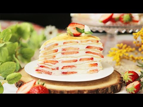 【玉子焼き器で！】いちご練乳ミルクレープ🍓