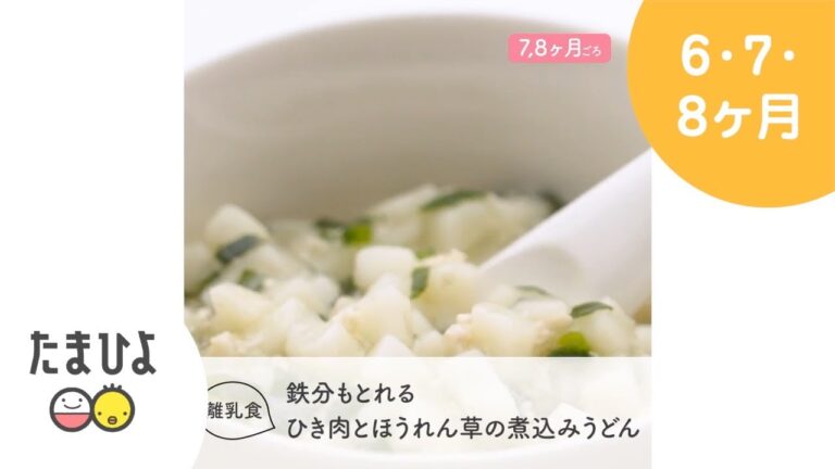 7,8ヶ月ごろ ひき肉とほうれん草の煮込みうどん【たまひよ公式】