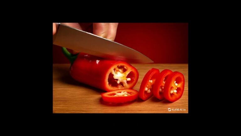 Satisfying Red Chili Cutting | ASMR Crisp Slices & Juicy Sounds 🔪🌶️ #tomato #kitchen #satisfying