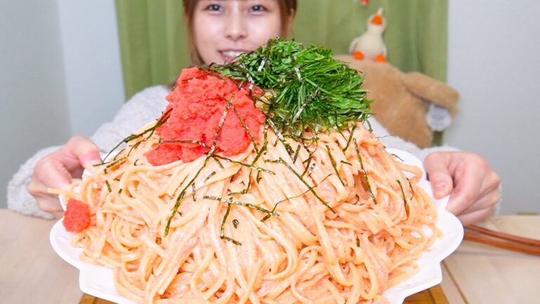 【大食い】もちもち太麺の超たらこパスタ10人前