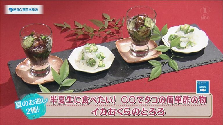 ラクうまゴハン「夏のお通し2種！半夏生に食べたい！〇〇でタコの簡単酢の物／イカおくらのとろろ」