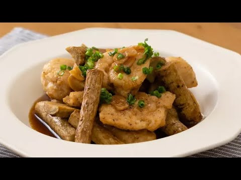 鶏むね肉とごぼうの南蛮漬け　にんにく風味