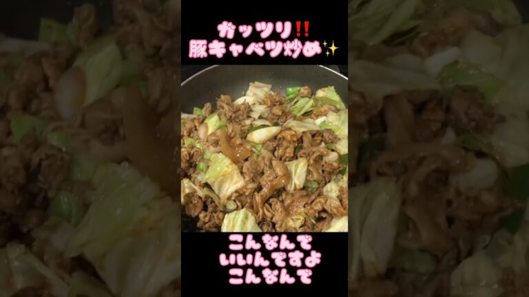 アケメシ　豚キャベツ炒め　ガッツリ！こんなんでいいんですよ #ひとり暮らし #かんたんレシピ #介護 #夜勤明け #学生 #キャベツ#豚