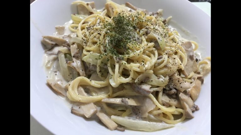 【２割引き】牛挽肉とエリンギのクリームソースパスタ【胡椒効いてる】