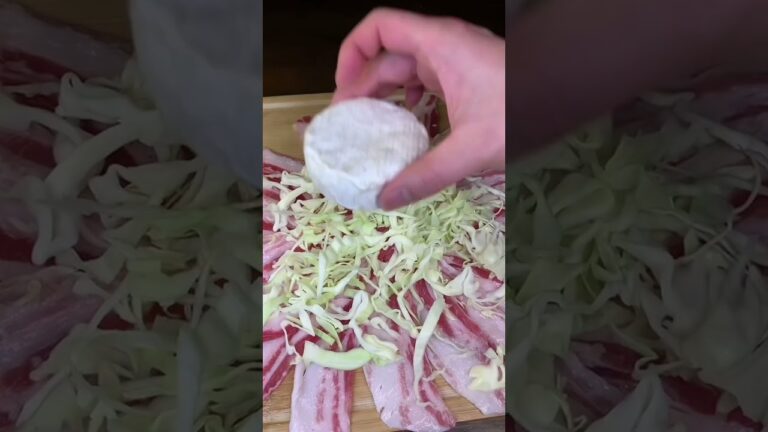 イベリコ豚を使ってキャベツとカマンベールチーズを包んでみました🧀😋# food #Iberianpig #イベリコ豚　#料理動画　#簡単料理 　# cheese #camembert