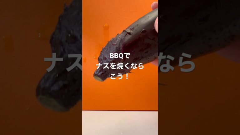 【BBQ🍆ナスの焼き方】切れ目を入れて焼くだけトロうまッ🍆