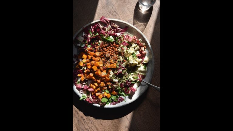 Radicchio, cinnamon roasted pumpkin, smoky chickpea and blue cheese salad