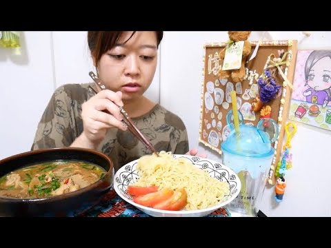 【冷やし中華アレンジ】ピリ辛鶏肉たっぷり旨ネギつけ麺【したらきかさましヘルシー】