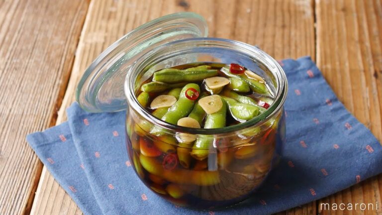 夏のおつまみ。枝豆のピリ辛醤油漬け