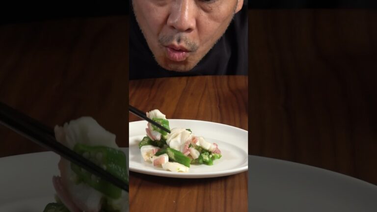 【漁師飯】タコとオクラの和え物 Excellent dish! Octopus and okra salad