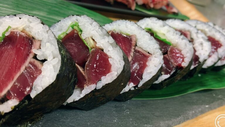 ワラ焼き鰹を使った土佐巻きの作り方