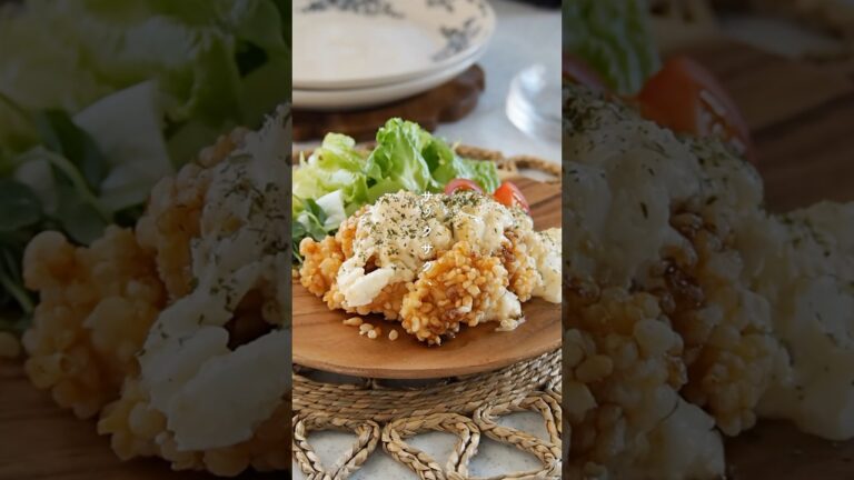 【鶏むね肉のチキン南蛮】サクッサクの天かす衣。