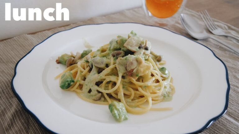 【お昼ごはん】アボカドクリームパスタを作った日、夫婦の日常会話【Home Vlog】