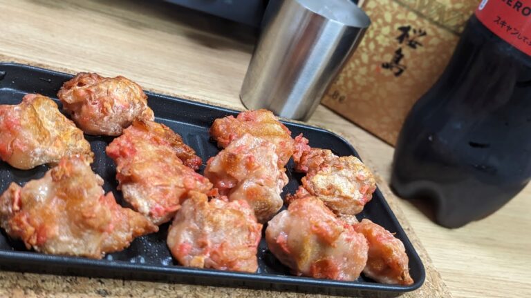 業務スーパーの紅生姜鶏唐揚げをオーブンで錬成して一杯やるだけ…！