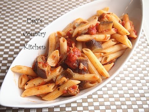 豚こまとなすのペンネ