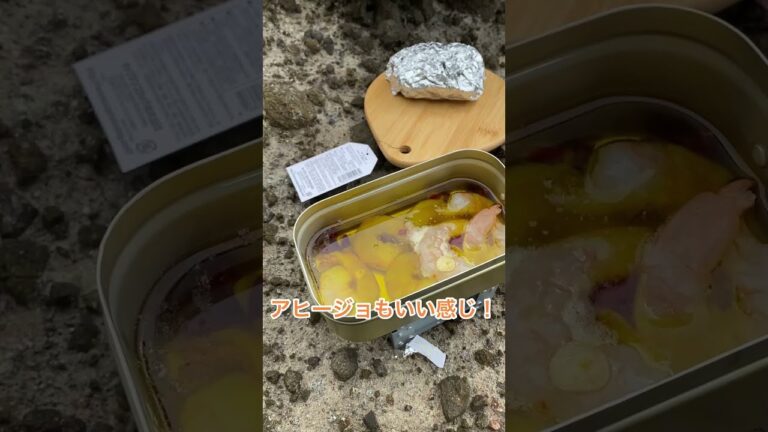 ステーキと釣った魚でアヒージョ【響きだけで美味い】#釣りキャンプ
