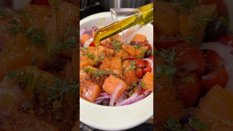 地中海風焼きサーモン #ショートパンツ