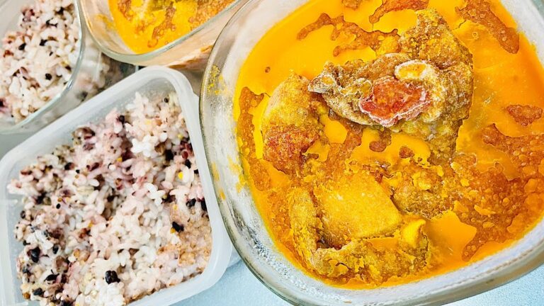 朝出すだけバターチキンカレー弁当🍛🧈#作り置き弁当 #お弁当動画 #作り置き