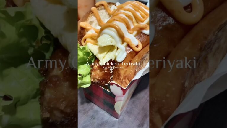 Army Chicken Teriyaki Egg drop sandwich 🥪 panalo! #vlog #cafe #supportsmallbusiness