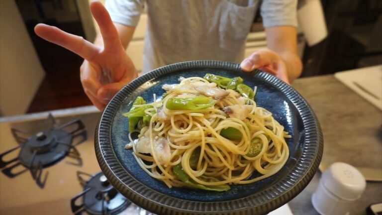 【料理】獅子唐と鯛の和風スパゲッティの作り方