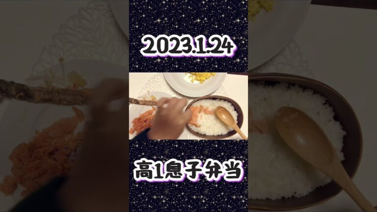 高校男子弁当　2023.1.24 曲げわっぱ　鮭　そぼろ　たまご　ちりめん　三色丼