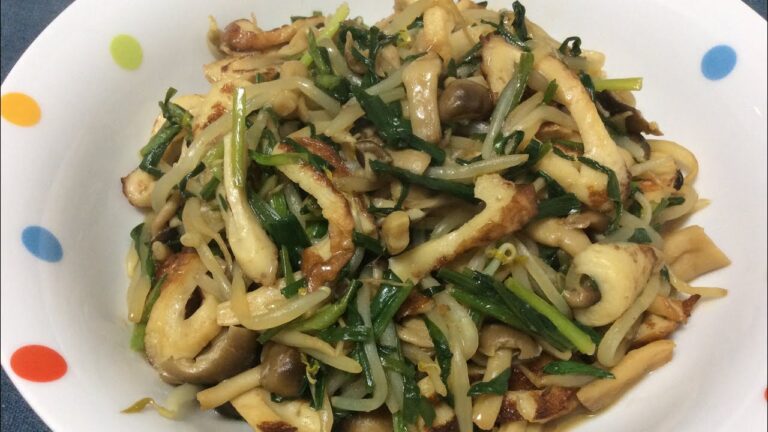 しめじ 竹輪 ニラ もやし ポン酢炒め