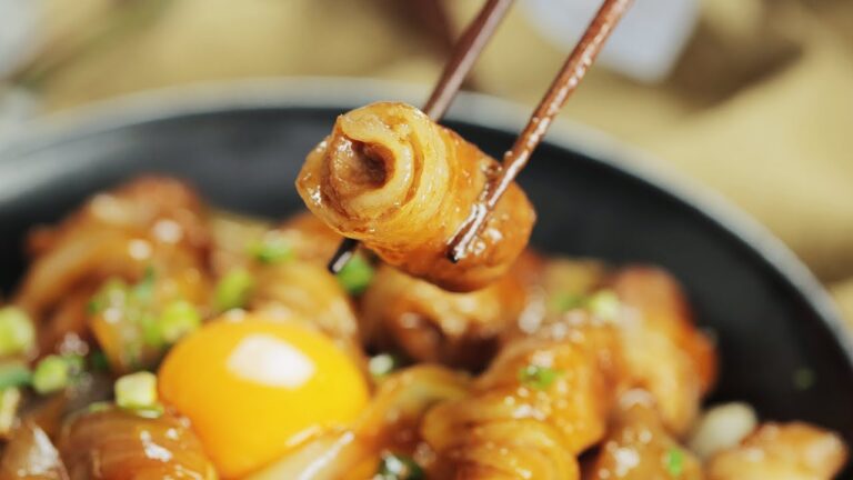 くるくる豚の生姜焼き丼【巻き巻きの数＝❤️】