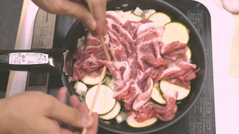 ズッキーニと豚肉の明太子合わせ焼き