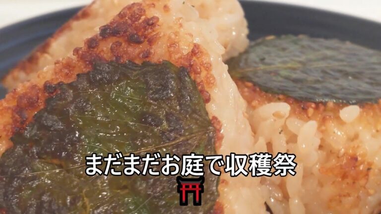 【その４０６】紫蘇の葉印の焼きおにぎり/焼きおにぎり/大葉巻き/朝ごはん/おにぎり