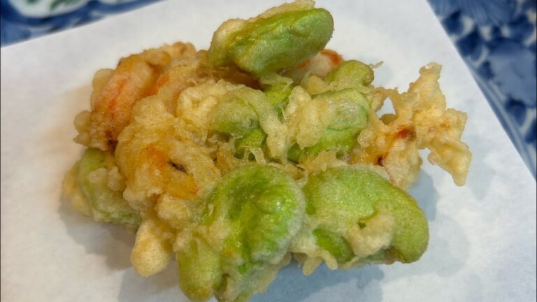 そら豆と海老のかき揚げ　天ぷらもり木の天ぷら紹介シリーズ第4回目