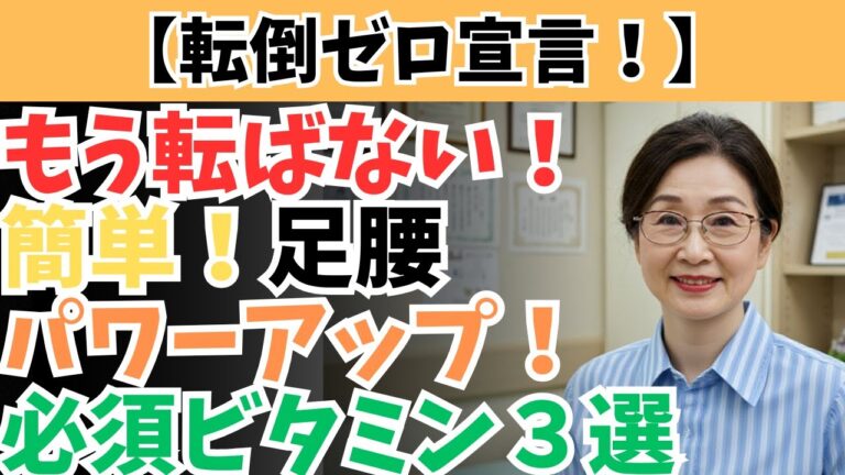 足腰が丈夫になる！転倒を防ぐ３つのビタミン活用法【健康・老後・老後の危険・老後問題・老後対策・シニア世代・高齢者向け・老化・介護・要介護・長生き・長寿】