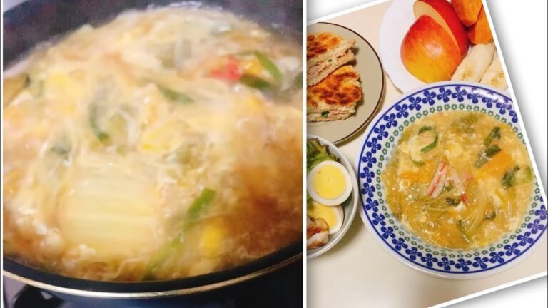 白菜たっぷり中華スープはとろーり卵あんで温まるよ