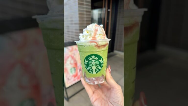 スタバ新作！抹茶と桜わらびもちフラペチーノ！
